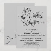 Invitation Après la célébration de mariage élégante gris clai (Devant / Derrière)