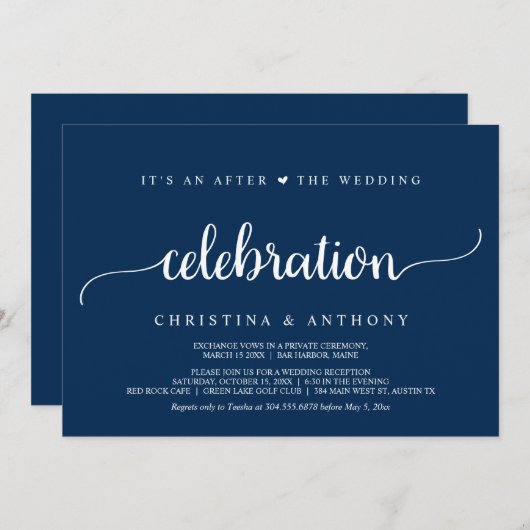 Invitation Après la célébration de mariage, évasion rustique (Devant / Derrière)