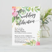 Invitation Après la célébration de mariage Fleurs aquarelle (Debout devant)