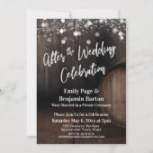 Invitation Après la célébration de mariage Fûts de bois et lu (Devant)