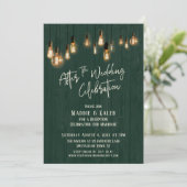Invitation Après la célébration de mariage Green Wood & Light (Debout devant)