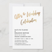 Invitation Après la Célébration de Mariage Réception Or (Devant)
