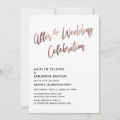 Invitation Après la célébration de mariage Réception Rose Gol (Devant)