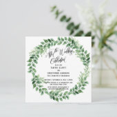 Invitation Après la Célébration de Mariage Réception Verte un (Debout devant)