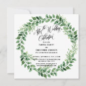Invitation Après la Célébration de Mariage Réception Verte un (Devant)