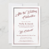 Invitation Après la célébration de mariage Rose Gold sur Blan (Devant)