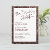 Invitation Après la Célébration de Mariage Rose Or Gras (Debout devant)