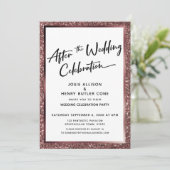 Invitation Après la célébration de mariage Rose Paillettes do (Debout devant)