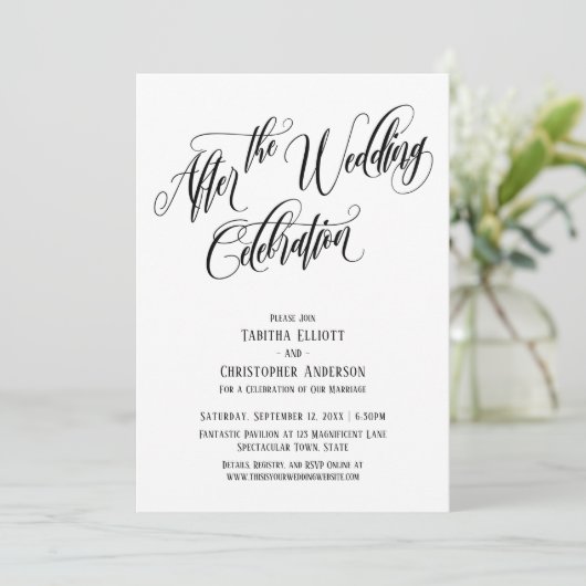 Invitation Après la Célébration de Mariage Script Élaboré (Debout devant)