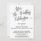 Invitation Après la Célébration de Mariage Script Élégant (Devant)