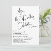 Invitation Après la Célébration de Mariage Script Noir & Blan (Debout devant)