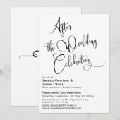 Invitation Après la Célébration de Mariage Script Noir & Blan (Devant / Derrière)