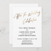 Invitation Après la célébration de mariage simple accent doré (Devant / Derrière)