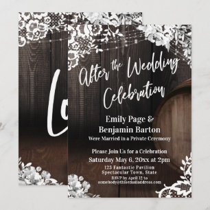 Invitation Après la célébration de mariage tonneau en bois de
