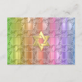 Invitation Après la fête Colorée Rainbow Star Damask (Devant)