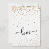 Invitation Après la Fête de Mariage Confettis Dorés Faux (Dos)