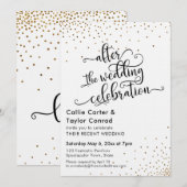 Invitation Après la Fête de Mariage Faux Confettis Dorés (Devant / Derrière)