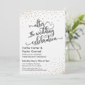 Invitation Après la Fête de Mariage Faux Confettis Dorés (Debout devant)