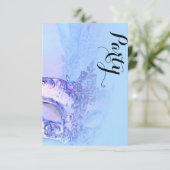 Invitation Après la fête Elegant Masquerade Bleu et violet (Debout devant)