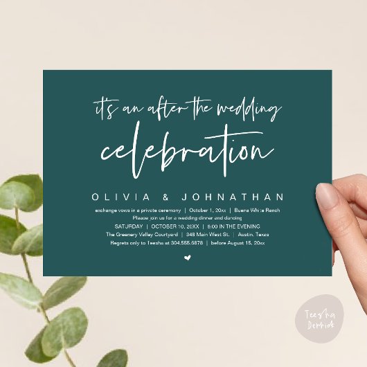 Invitation Après La Fête Mariage Dîner Moderne