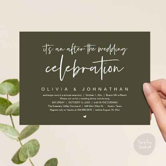 Invitation Après La Fête Mariage Dîner Moderne