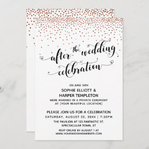 Invitation Après la fête Mariage du cuivre Confetti