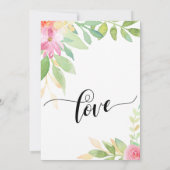 Invitation Après la fête Mariage Fleurs d'aquarelle (Dos)