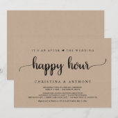 Invitation Après la Happy Hour de mariage, Fête d'élopement (Devant / Derrière)