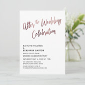 Invitation Après la Mariage Célébration Rose Or Réception (Debout devant)