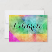 Invitation Après la partie Couleur bloc d'aquarelle Design no (Devant)