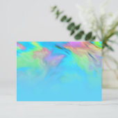 Invitation Après la partie Turquoise Blue Lime Rose Tie Dye (Debout devant)