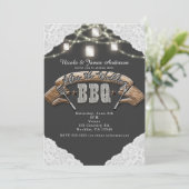 Invitation APRÈS LE BBQ DE MARIAGE JE FAIS Lumières de pot Ma (Debout devant)