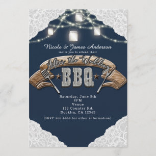 Invitation APRÈS LE BBQ DE MARIAGE Lumières de jarre de maçon