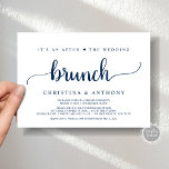 Invitation Après Le Brunch Mariage, Rustic Elopement Invitat<br><div class="desc">Belle Après le mariage Brunch Invitation,  Mariage Elopement Faire-part / carte d'invitation,  en bleu marine rustique classe,  simple,  design minimaliste. C'est parfait pour votre réception de mariage et fête post-mariage. Ajoutez vos détails dans la police correspondante / lettrage. #TeeshaDerrick</div>