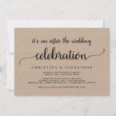 Invitation Après le Brunch mariage, Rustic Kraft Elopement (Devant)