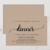Invitation Après le dîner de mariage, élopement rustique Kraf (Devant / Derrière)