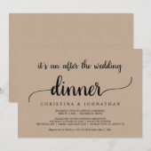 Invitation Après le dîner de mariage, Rustic Kraft Elopement (Devant / Derrière)
