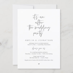 Invitation Après le dîner et la fête du mariage Elopement