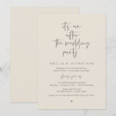 Invitation Après le dîner et la fête du mariage Elopement (Devant / Derrière)