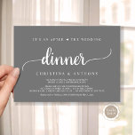 Invitation Après Le Dîner Mariage, Rustic Elopement<br><div class="desc">Belle Après le dîner mariage Invitation,  Mariage Elopement Faire-part / Carte d'invitation,  en gris foncé rustique,  simple,  design minimaliste. C'est parfait pour votre réception de mariage et fête post-mariage. Ajoutez vos détails dans la police correspondante / lettrage. #TeeshaDerrick</div>