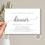 Invitation Après Le Dîner Mariage, Rustic Elopement<br><div class="desc">Belle Après le dîner mariage Invitation,  Mariage Elopement Faire-part / Carte d'invitation,  en gris foncé rustique,  simple,  design minimaliste. C'est parfait pour votre réception de mariage et fête post-mariage. Ajoutez vos détails dans la police correspondante / lettrage. #TeeshaDerrick</div>