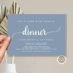 Invitation Après Le Dîner Mariage, Rustic Elopement<br><div class="desc">Belle Après le dîner mariage Invitation,  Mariage Elopement Faire-part / Carte d'invitation,  en Rustique bleu poussiéreux,  simple,  design minimaliste. C'est parfait pour votre réception de mariage et fête post-mariage. Ajoutez vos détails dans la police correspondante / lettrage. #TeeshaDerrick</div>