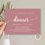 Invitation Après Le Dîner Mariage, Rustic Elopement<br><div class="desc">Belle Après le dîner mariage Invitation,  Mariage Elopement Faire-part / Carte d'invitation,  en Rustique poussiéreux rose,  design simple,  minimaliste. C'est parfait pour votre réception de mariage et fête post-mariage. Ajoutez vos détails dans la police correspondante / lettrage. #TeeshaDerrick</div>