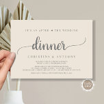 Invitation Après Le Dîner Mariage, Rustic Elopement<br><div class="desc">Belle Après le dîner mariage Invitation,  Mariage Elopement Faire-part / Carte d'invitation,  en gris foncé et crème rustique,  design simple,  minimaliste. C'est parfait pour votre réception de mariage et fête post-mariage. Ajoutez vos détails dans la police correspondante / lettrage. #TeeshaDerrick</div>