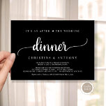 Invitation Après Le Dîner Mariage, Rustic Elopement<br><div class="desc">Belle Après le dîner mariage Invitation,  Mariage Elopement Faire-part / Carte d'invitation,  dans Rustic classe noir,  simple,  design minimaliste. C'est parfait pour votre réception de mariage et fête post-mariage. Ajoutez vos détails dans la police correspondante / lettrage. #TeeshaDerrick</div>