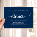 Invitation Après Le Dîner Mariage, Rustic Elopement<br><div class="desc">Belle Après le dîner mariage Invitation,  Mariage Elopement Faire-part / Carte d'invitation,  en bleu marine rustique classe,  simple,  design minimaliste. C'est parfait pour votre réception de mariage et fête post-mariage. Ajoutez vos détails dans la police correspondante / lettrage. #TeeshaDerrick</div>