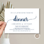 Invitation Après Le Dîner Mariage, Rustic Elopement Invitat<br><div class="desc">Belle Après le dîner mariage Invitation,  Mariage Elopement Faire-part / Carte d'invitation,  en bleu marine rustique classe,  simple,  design minimaliste. C'est parfait pour votre réception de mariage et fête post-mariage. Ajoutez vos détails dans la police correspondante / lettrage. #TeeshaDerrick</div>