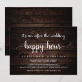 Invitation Après le Happy Hour de mariage, Élitisme Rustique (Devant / Derrière)