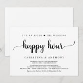Invitation Après le Happy Hour de mariage, évasion rustique (Devant / Derrière)