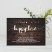 Invitation Après le Happy Hour de mariage, évasion rustique (Debout devant)